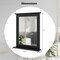 Black Wall-Mounted MDF Bathroom Mirror with Shelf Space-Saving and Stylish Design